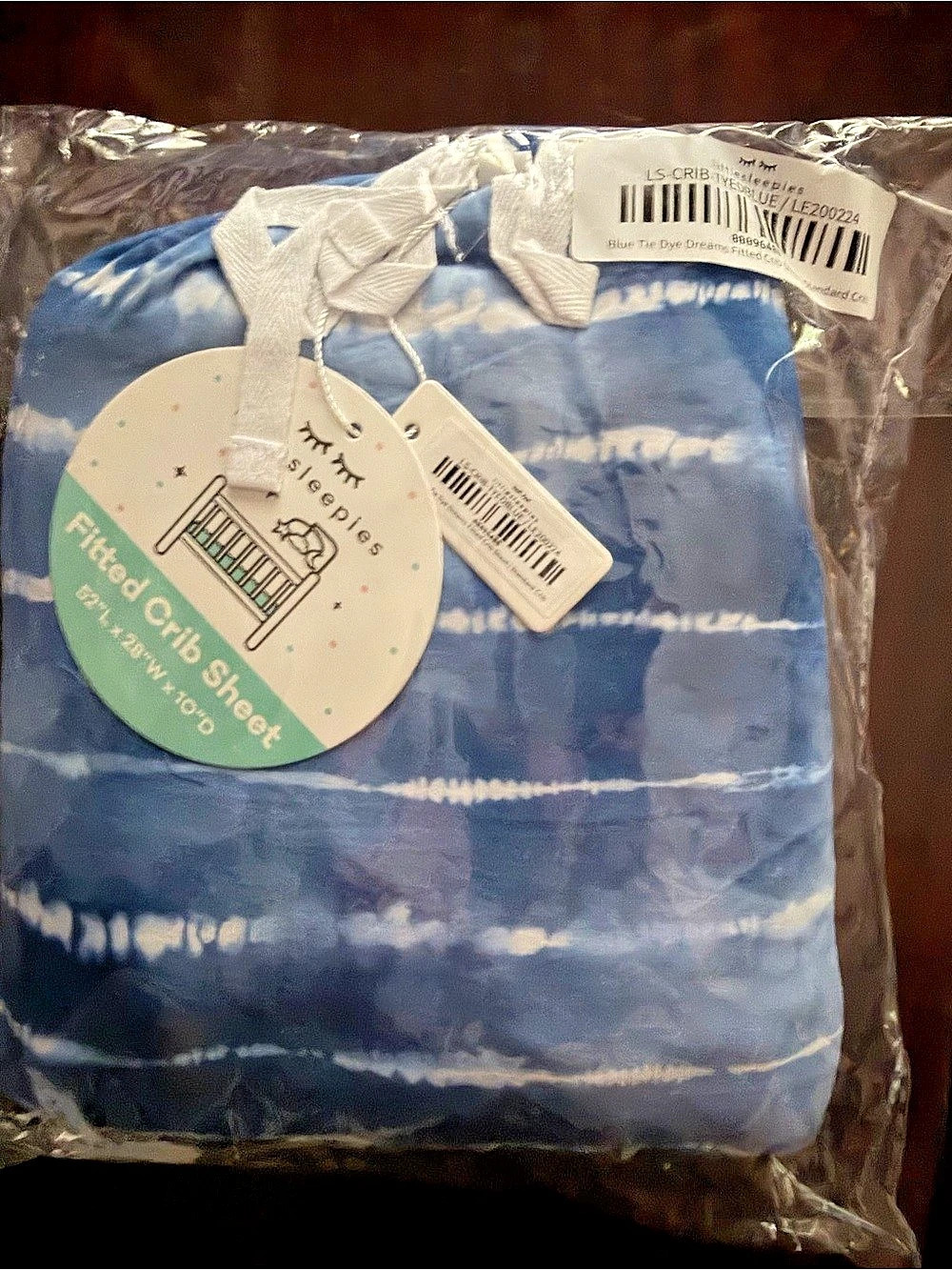 Little Sleepies Blue Tie Dye Dreams Fitted Crib Sheet NWT